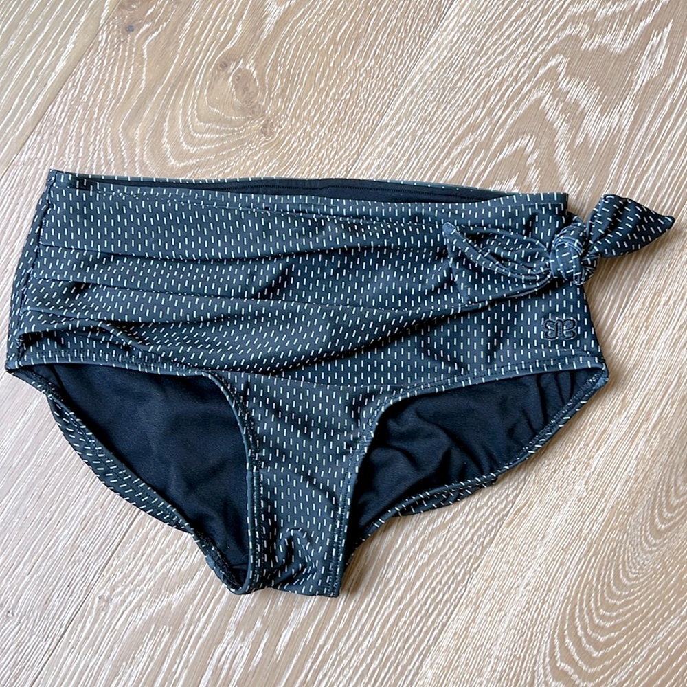 Albion Midnight Dash Icon Black and White Patterned Bikini Bottom
